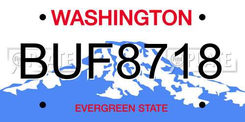 BUF8718 Washington License Plate