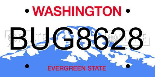 BUG8628 Washington License Plate