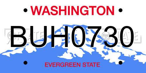 BUH0730 Washington License Plate