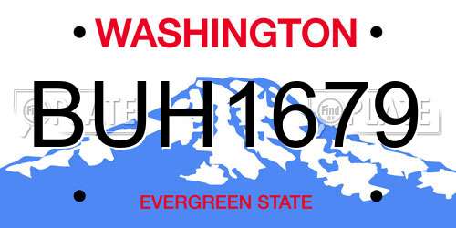 BUH1679 Washington License Plate
