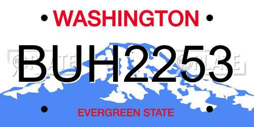 BUH2253 Washington License Plate