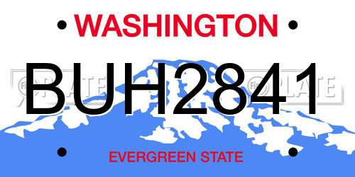 BUH2841 Washington License Plate