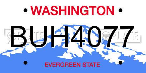 BUH4077 Washington License Plate
