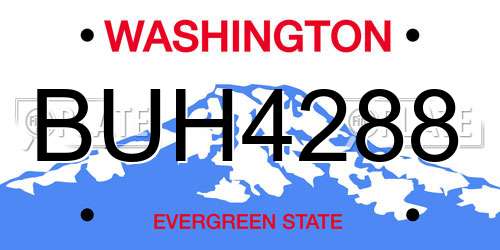BUH4288 Washington License Plate