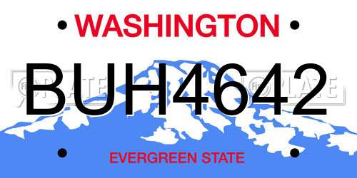 BUH4642 Washington License Plate