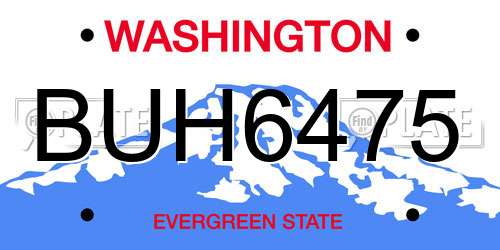 BUH6475 Washington License Plate
