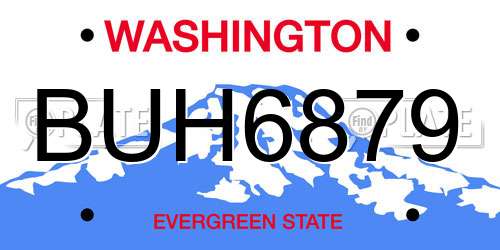 BUH6879 Washington License Plate