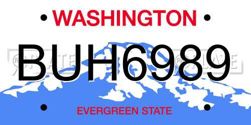 BUH6989 Washington License Plate