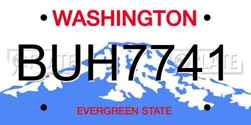 BUH7741 Washington License Plate