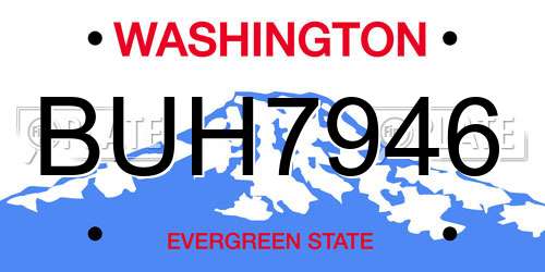 BUH7946 Washington License Plate