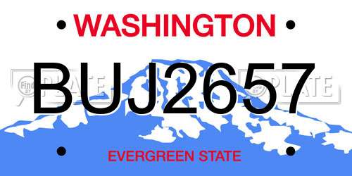BUJ2657 Washington License Plate