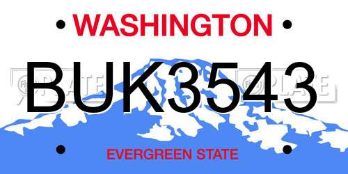 BUK3543 Washington License Plate