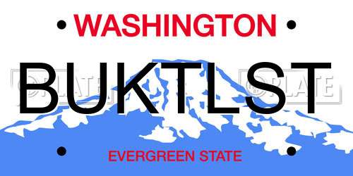 BUKTLST Washington License Plate