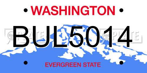 BUL5014 Washington License Plate