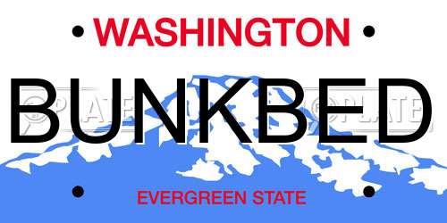 BUNKBED Washington License Plate