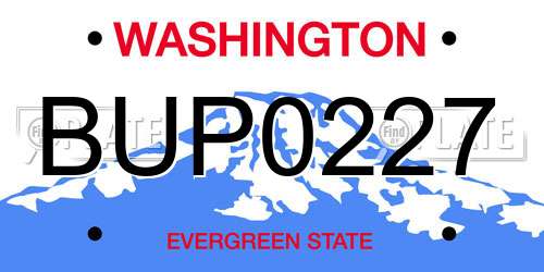 BUP0227 Washington License Plate