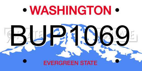 BUP1069 Washington License Plate