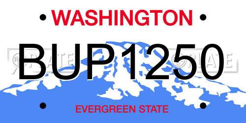 BUP1250 Washington License Plate