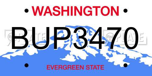 BUP3470 Washington License Plate