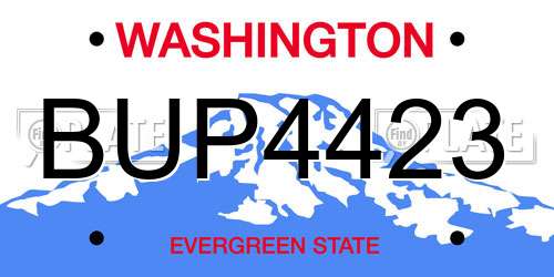 BUP4423 Washington License Plate