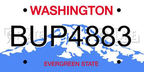 BUP4883 Washington License Plate