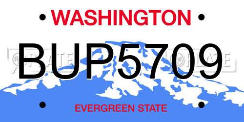 BUP5709 Washington License Plate