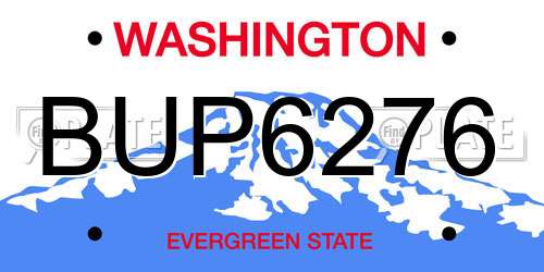 BUP6276 Washington License Plate