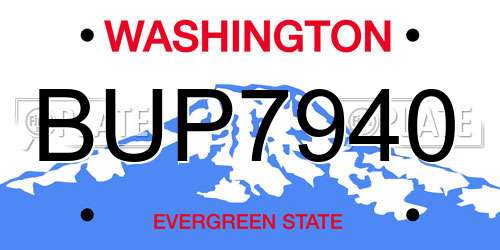 BUP7940 Washington License Plate