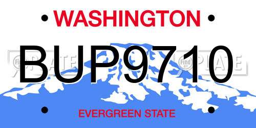 BUP9710 Washington License Plate