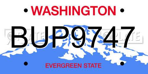 BUP9747 Washington License Plate