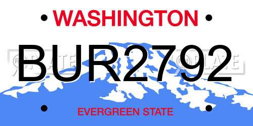 BUR2792 Washington License Plate