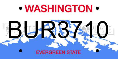 BUR3710 Washington License Plate