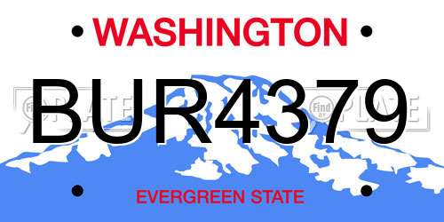 BUR4379 Washington License Plate