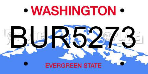 BUR5273 Washington License Plate
