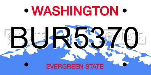 BUR5370 Washington License Plate