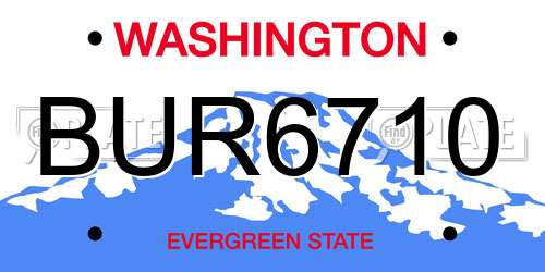 BUR6710 Washington License Plate