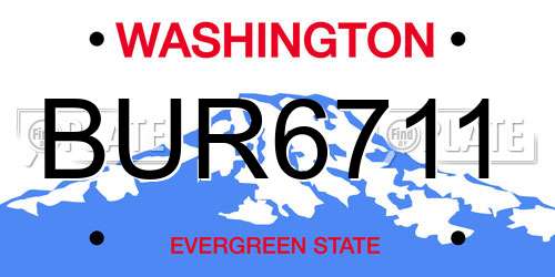 BUR6711 Washington License Plate