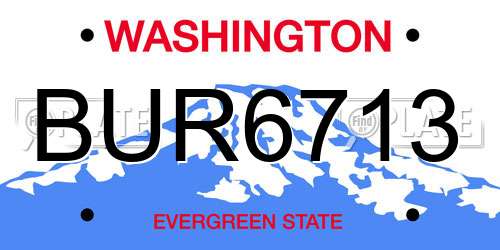 BUR6713 Washington License Plate