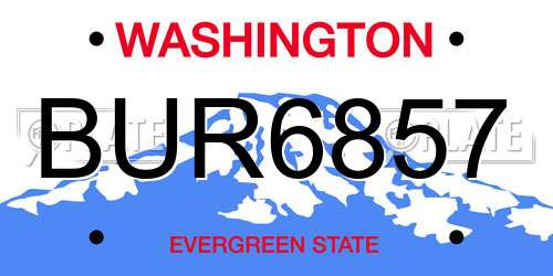 BUR6857 Washington License Plate