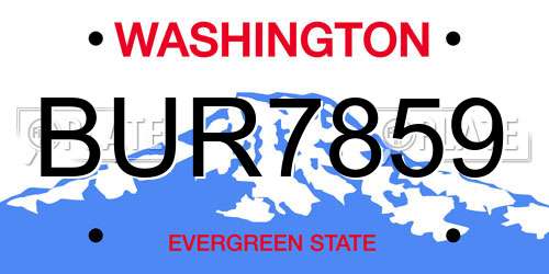 BUR7859 Washington License Plate