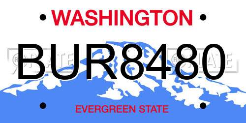 BUR8480 Washington License Plate