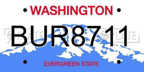 BUR8711 Washington License Plate