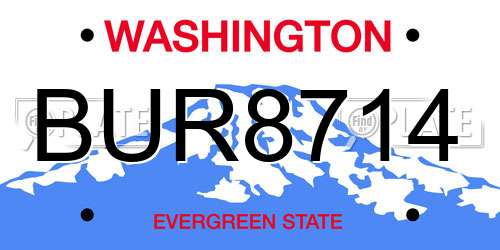 BUR8714 Washington License Plate