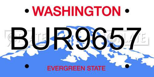 BUR9657 Washington License Plate