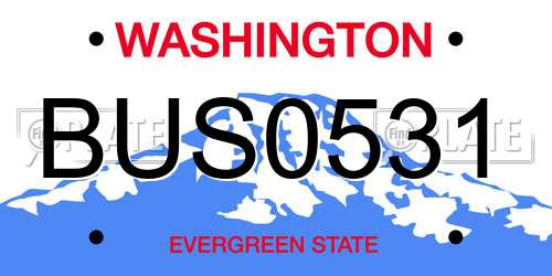 BUS0531 Washington License Plate