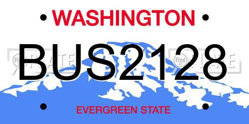 BUS2128 Washington License Plate