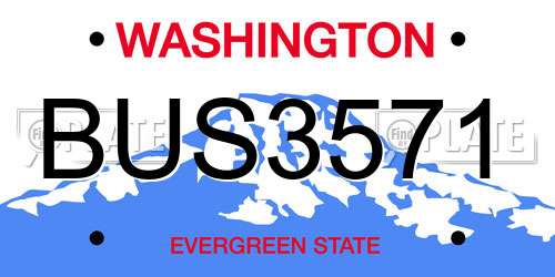 BUS3571 Washington License Plate