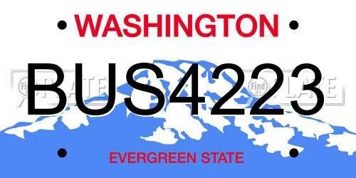 BUS4223 Washington License Plate