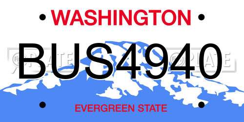 BUS4940 Washington License Plate