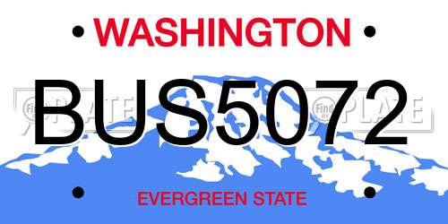 BUS5072 Washington License Plate